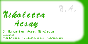 nikoletta acsay business card